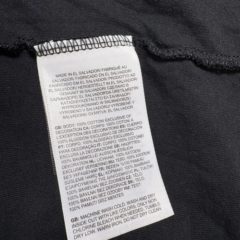 The North Face Shirt Mens Large Black Box Logo Long Sleeve Circular Design Tee